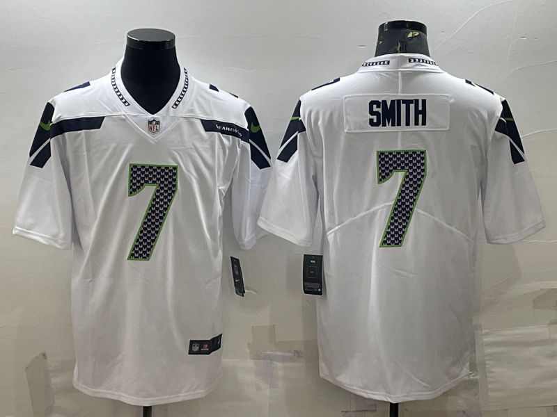 Men Seattle Seahawks #7 Smith White 2022 Nike New Vapor Untouchable Limited NFL Jersey
